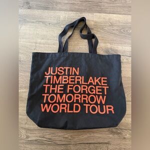 Justin Timberlake THE FORGET TOMORROW WORLD TOUR Black Tote Bag